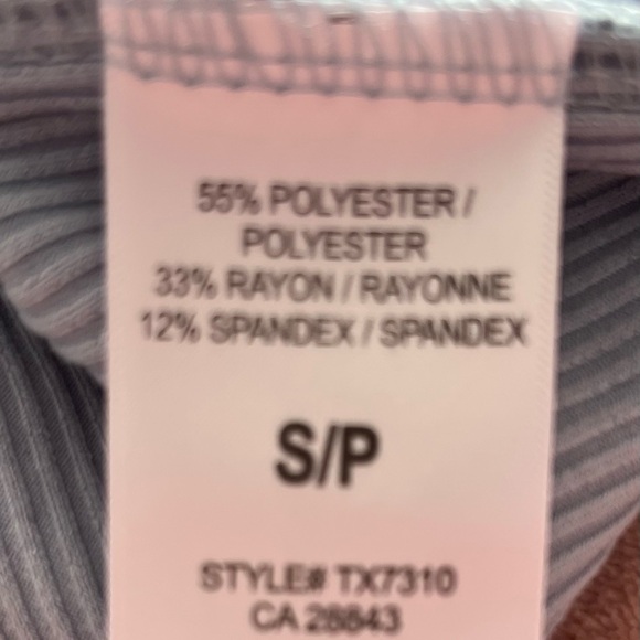 Tattoo Women's Ribbed Tank Top with Ruffle Hem- Light Blue Small - Picture 6 of 7